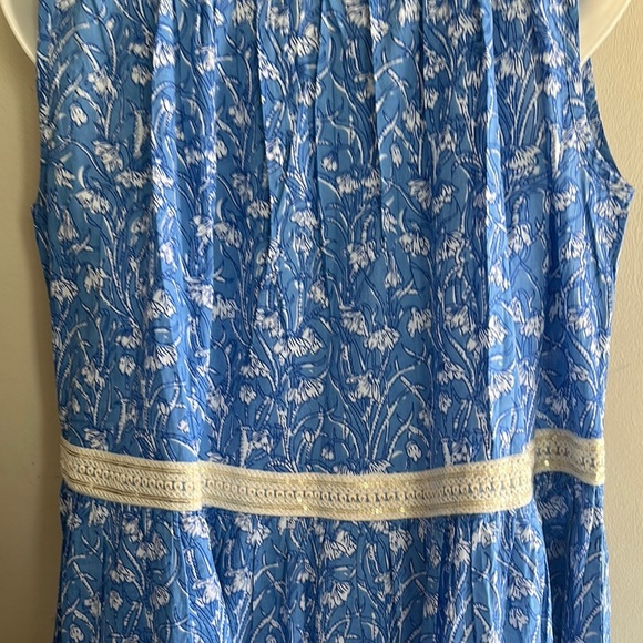 Blue Midi Sundress with Crew Neck for Weddings - Picture 3 of 9